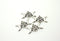 Half Moon Antique Silver Star, silver charms, star charm, grace, mixed metal, 29mm x 15mm, hole 1.7mm, sold as 5 pieces.